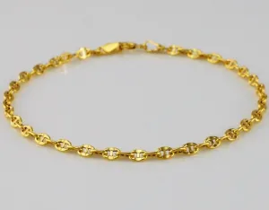 9ct Yellow Gold Mariner Anchor Chain Bracelet