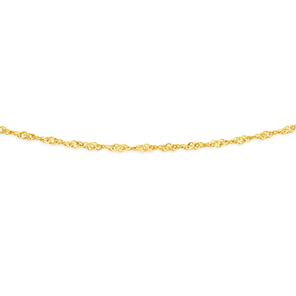 9ct Yellow Solid Gold Singapore 50cm Chain 40 Gauge