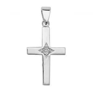 Acotis Silver 925 Cross  with Zirconia Stones Pendant G6697