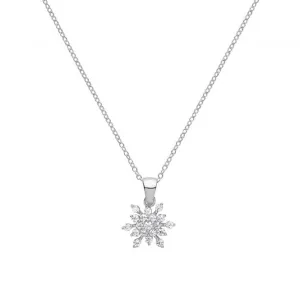 Acotis Silver Necklace Snowflake Zirconia G3361