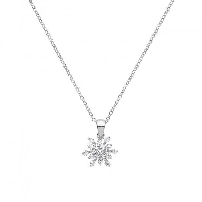 Acotis Silver Necklace Snowflake Zirconia G3361