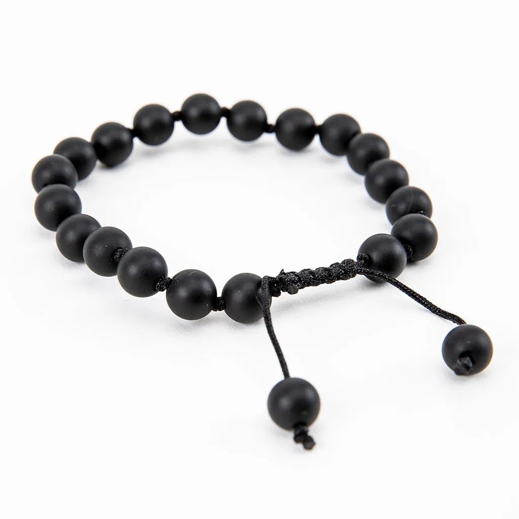 Adjustable Beaded Onyx Bracelet