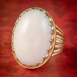 Antique Victorian Angel Skin Coral Ring 18ct Gold Circa 1880