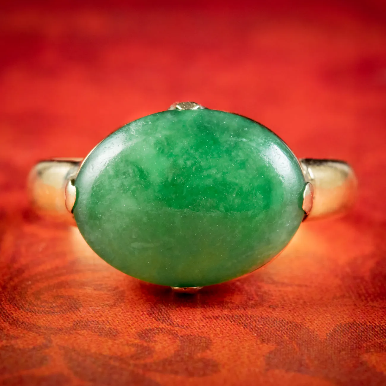 Antique Victorian Jade Signet Ring 7ct Jade Circa 1900