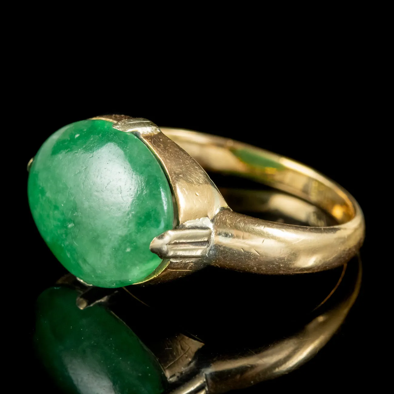 Antique Victorian Jade Signet Ring 7ct Jade Circa 1900