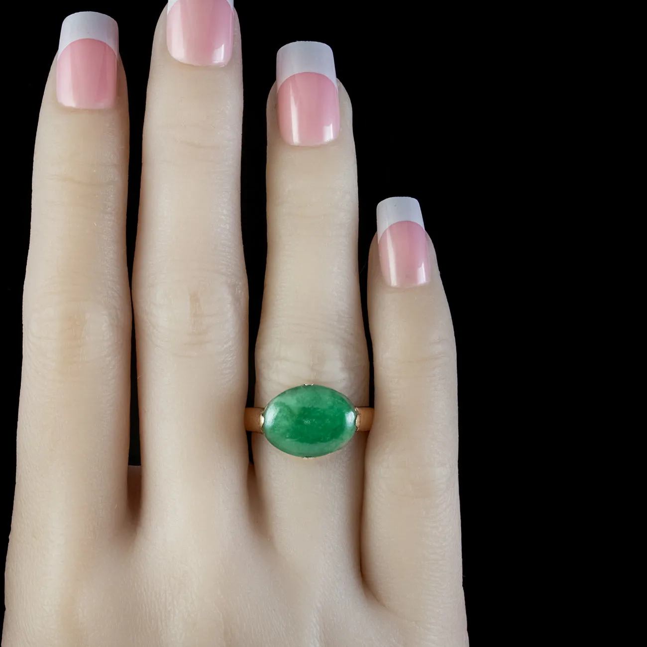 Antique Victorian Jade Signet Ring 7ct Jade Circa 1900