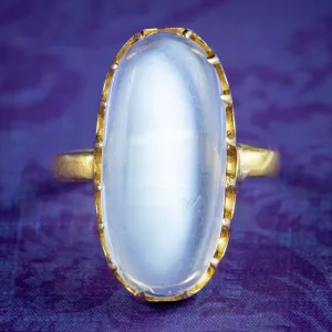 Antique Victorian Moonstone Ring 6ct Moonstone