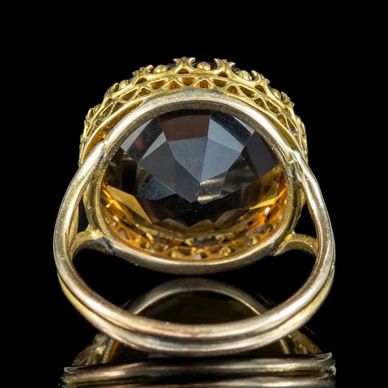 Antique Victorian Smoky Quartz Ring 10ct Stone