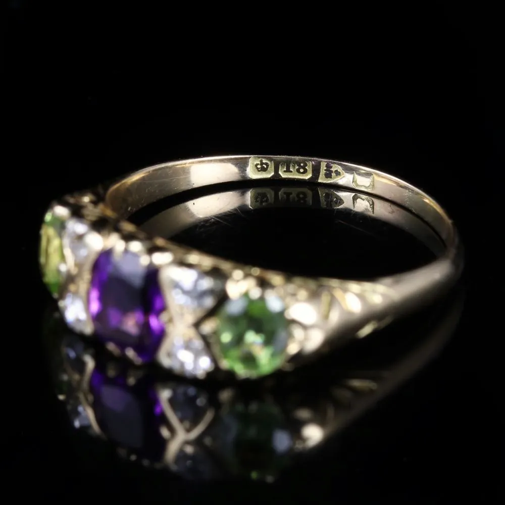 Antique Victorian Suffragette Ring 18Ct Chester Circa 1900