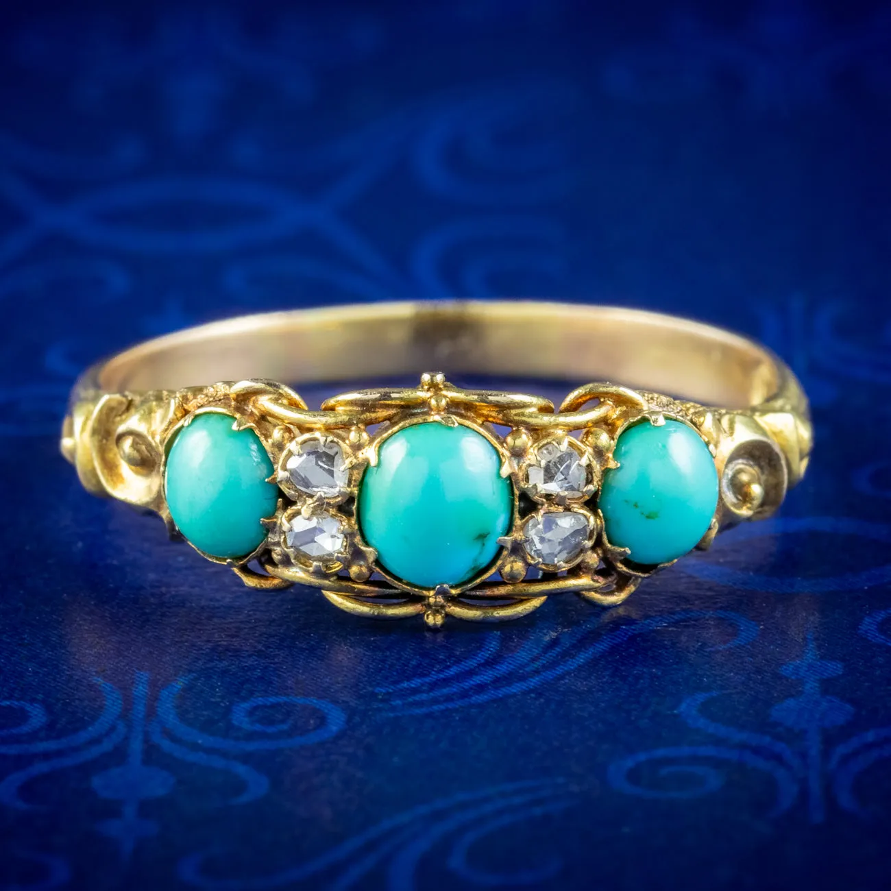 Antique Victorian Turquoise Diamond Ring