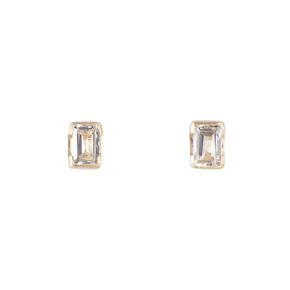 APRIL BIRTHSTONE STUDS - WHITE TOPAZ