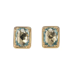 Aquamarine 14K Yellow Gold River Stud Earrings