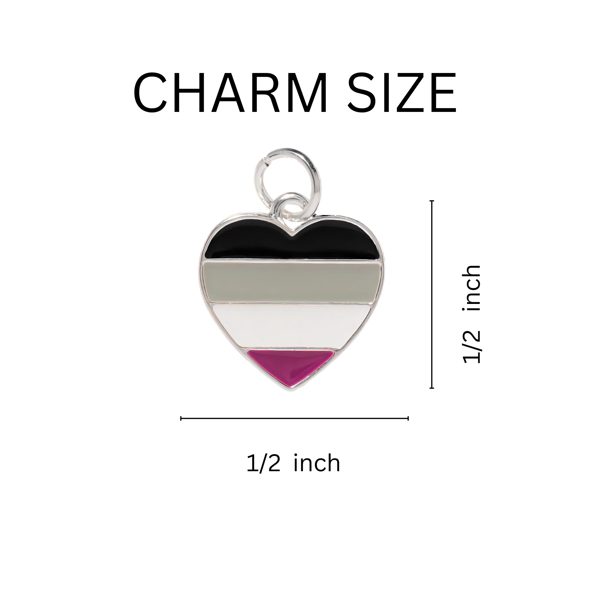 Asexual Flag Heart Horseshoe Key Chains