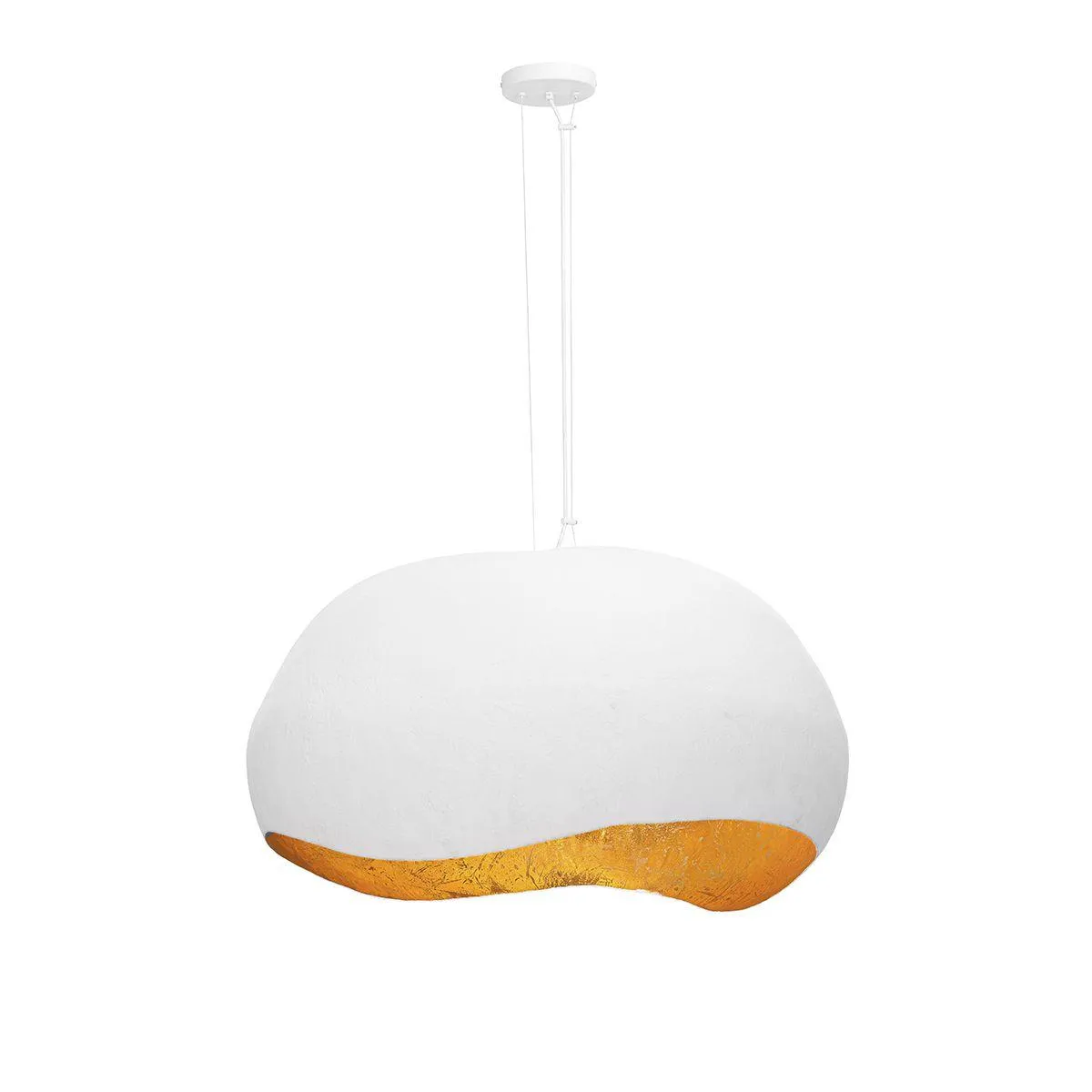 Baleia 4 Lights 36 in. Pendant Light White & Gold Finish