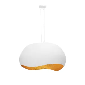 Baleia 4 Lights 36 in. Pendant Light White & Gold Finish