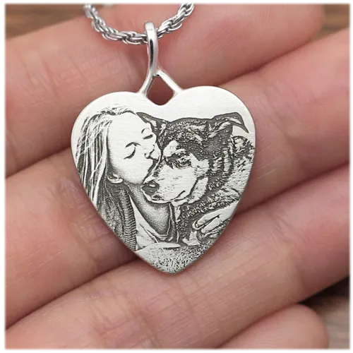 B&B 3D Photo Heart Pendant