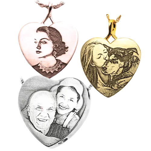 B&B 3D Photo Heart Pendant