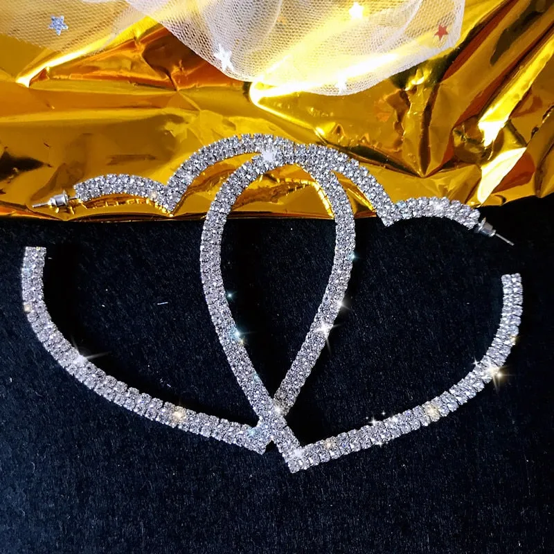 Big Heart CZ Hoops