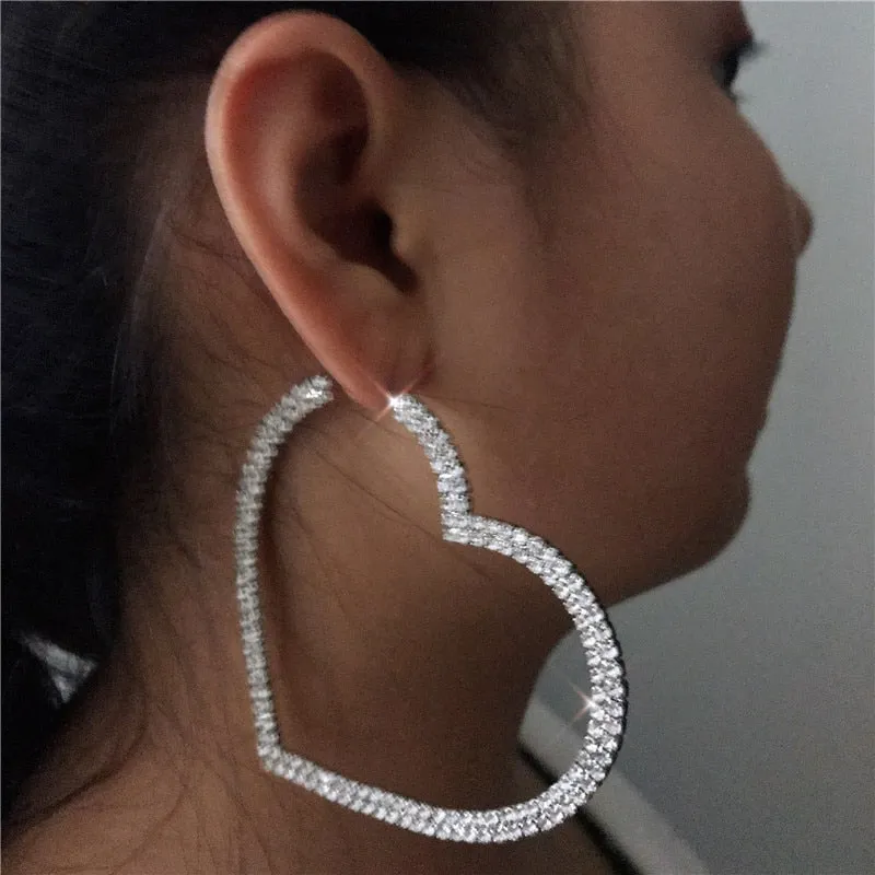 Big Heart CZ Hoops