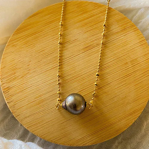 Big Solitaire Pearl on Fancy Chain