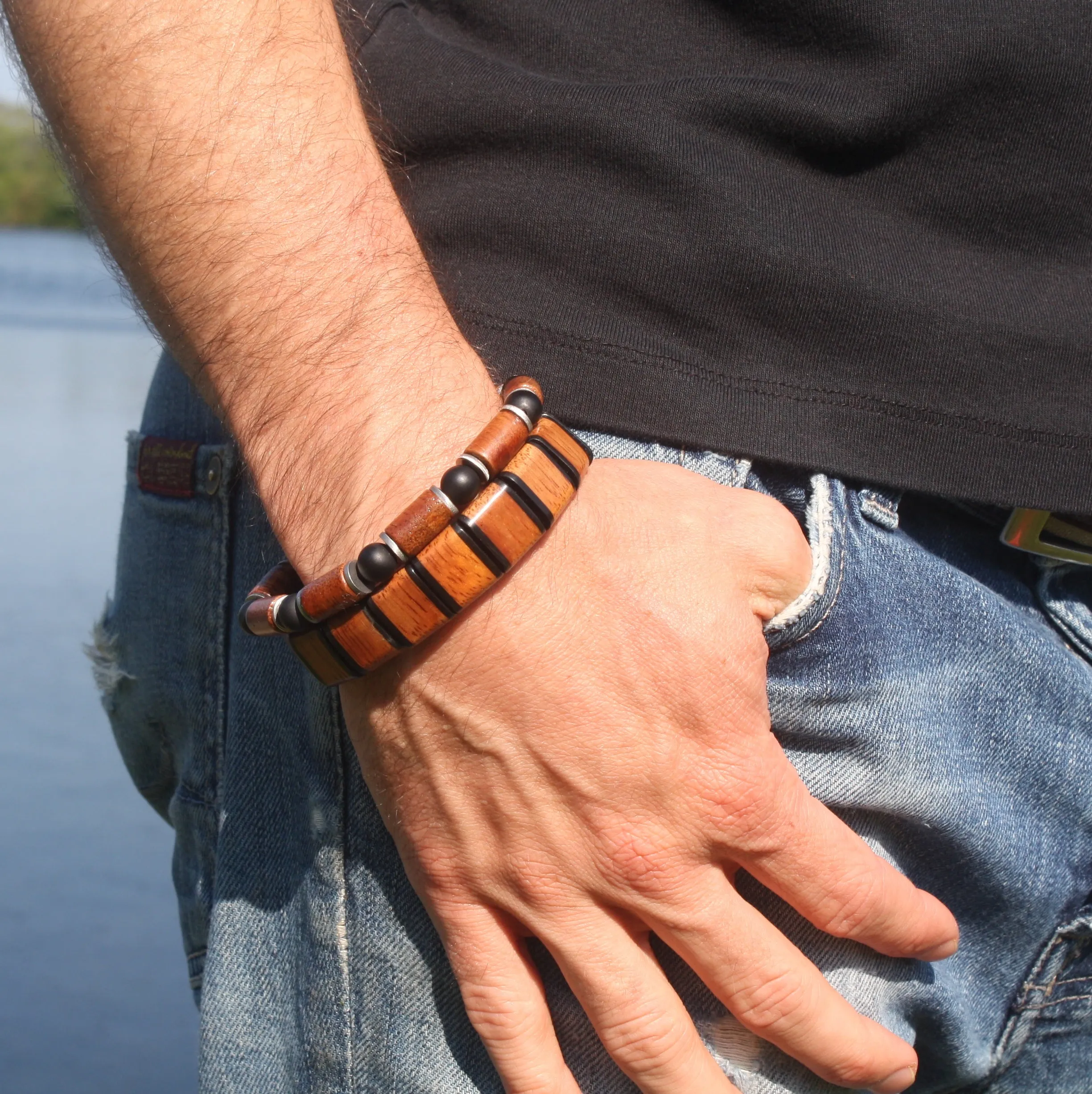 Bracelet - Hawaiian koa beaded