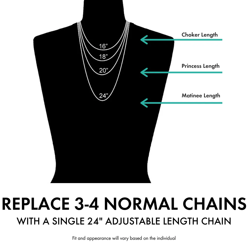 BUNDLE (2): 24" Milano Twist Adjustable Chains in Silver   Gold