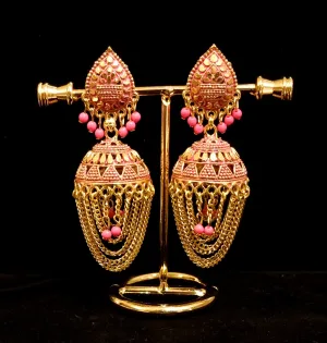 Copper gold matte finish antique earrings.