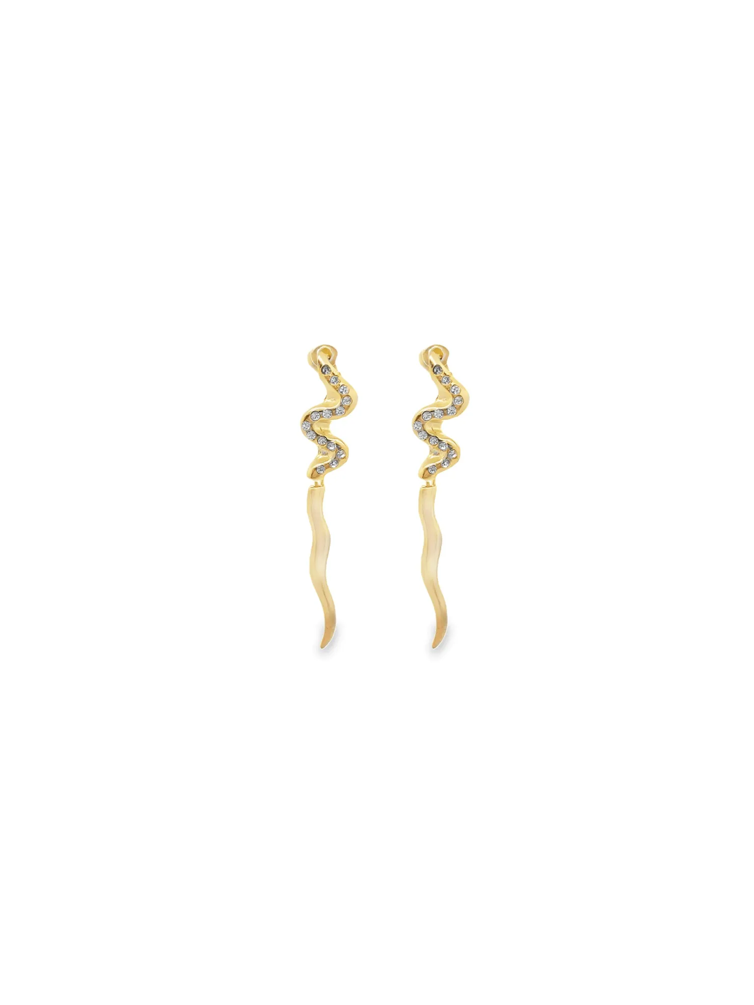 CZ Snake Dangle Earrings