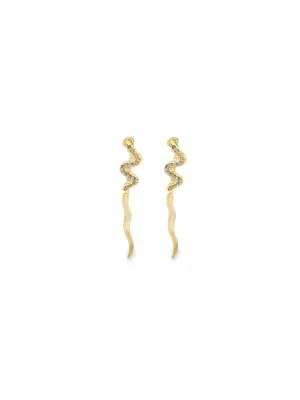 CZ Snake Dangle Earrings