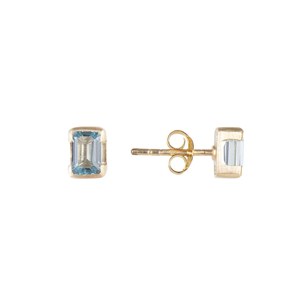 DECEMBER BIRTHSTONE STUDS - BLUE TOPAZ