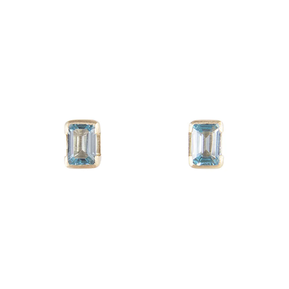 DECEMBER BIRTHSTONE STUDS - BLUE TOPAZ