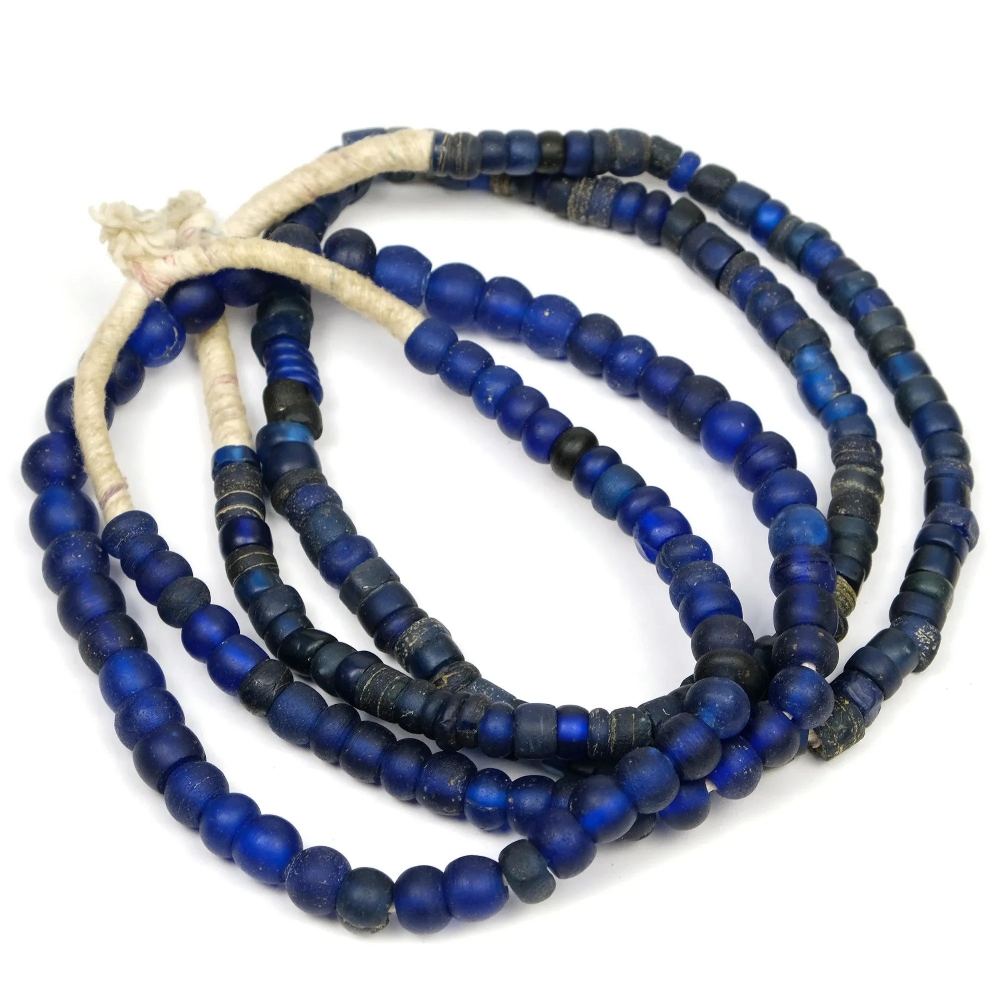 Dutch Cobalt Hand Wound Beads 18th-19th Century Dogon Heirloom Beads / Necklaces