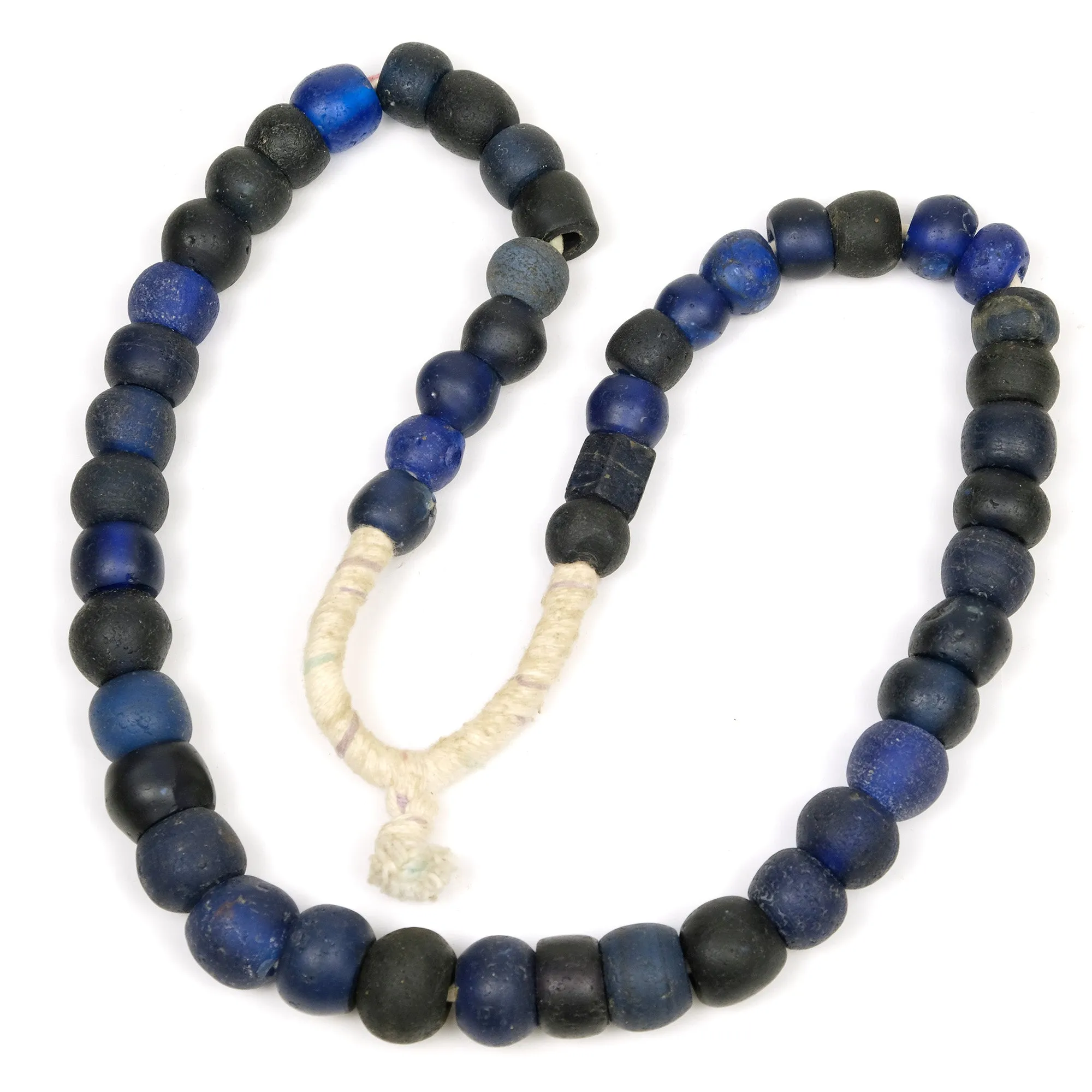 Dutch East India Company Cobalt Hand Wound 18th-19th Century Dogon Heirloom Beads / Necklaces