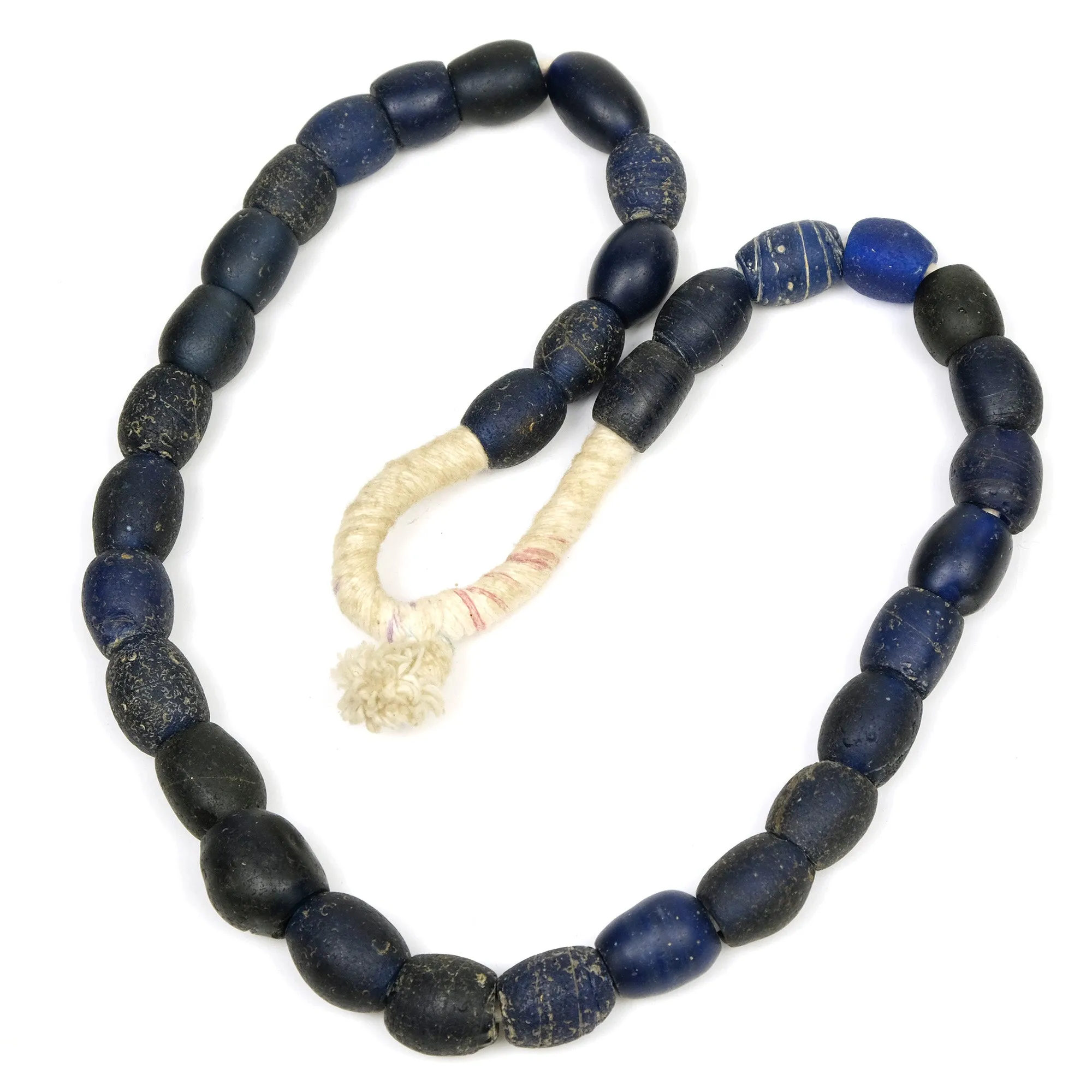 Dutch East India Company Cobalt Hand Wound 18th-19th Century Dogon Heirloom Beads / Necklaces