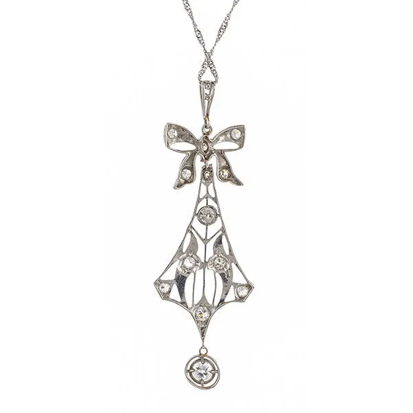 Edwardian Diamond Lavalier Pendant