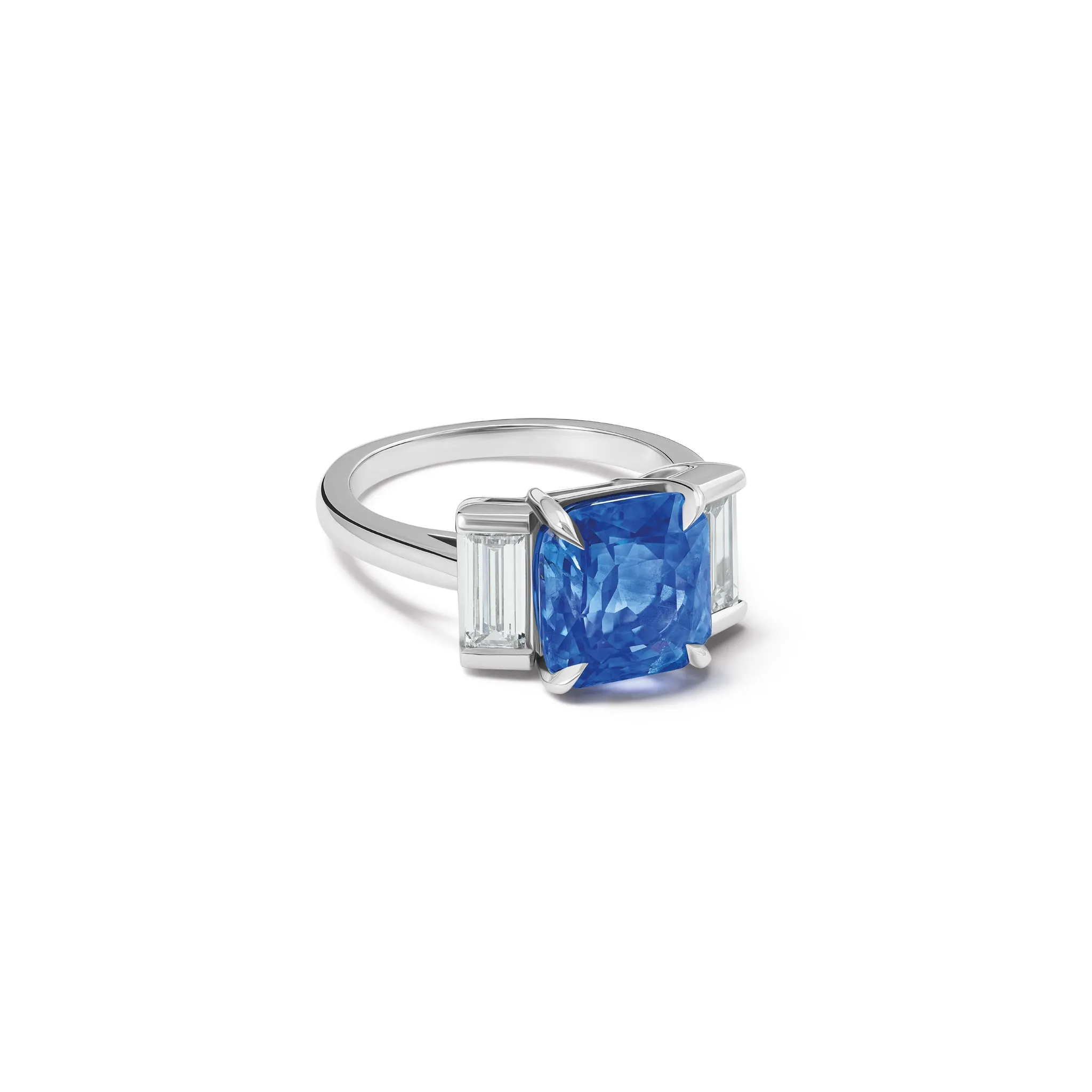 Emma Engagement Ring Platinum - Blue Sapphire & Diamond