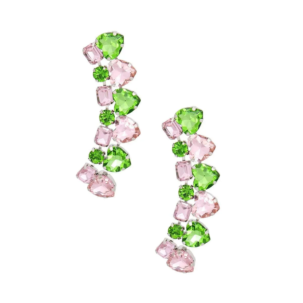 Exclusive Drop: Dangle Pink Green Heart Earrings You'll Love!