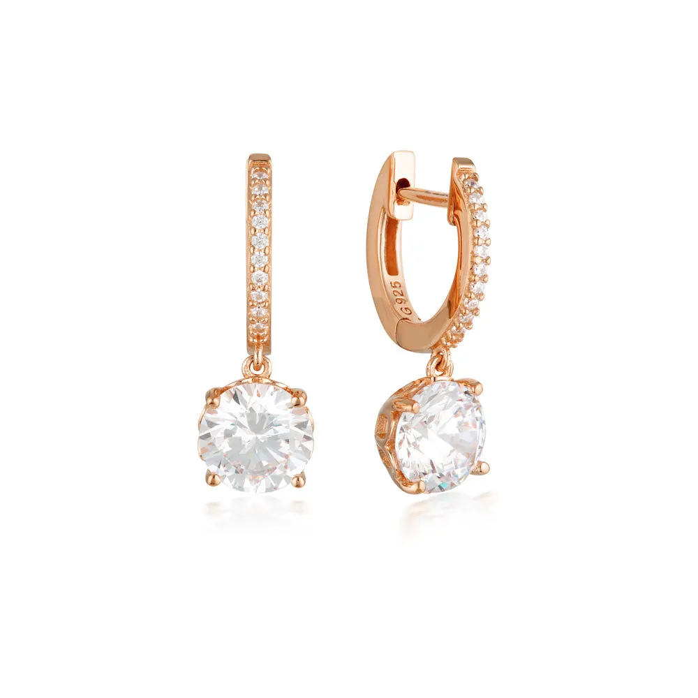 Georgini Luxe Rose Gold Plated Sterling Silver Zirconia Regale Earrings