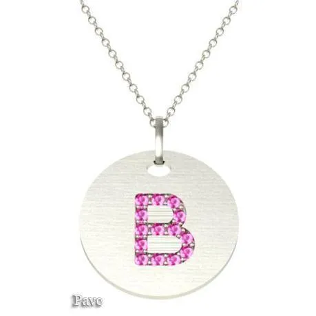 Gold Birthstone Initial Pendant Necklace