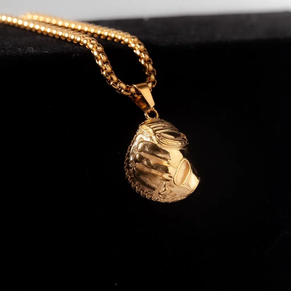 Gold Stainless Catchers Mitt Pendant