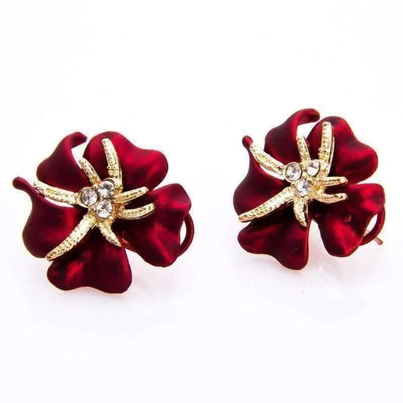 Golden Blossoms Shimmering Stud Earrings