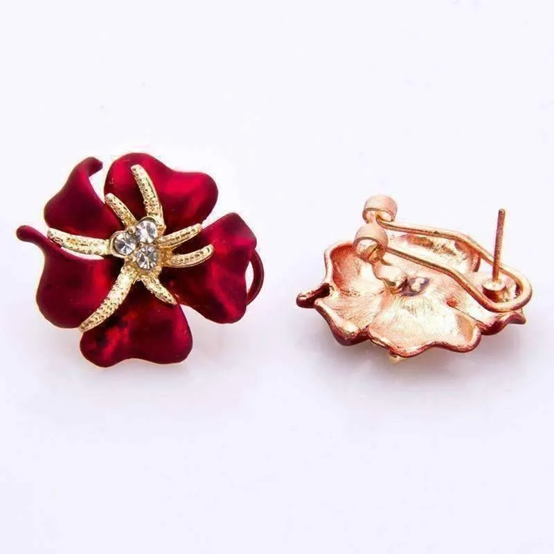 Golden Blossoms Shimmering Stud Earrings