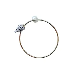 Hebrew Shell with Pearl Bangle, Adjustable