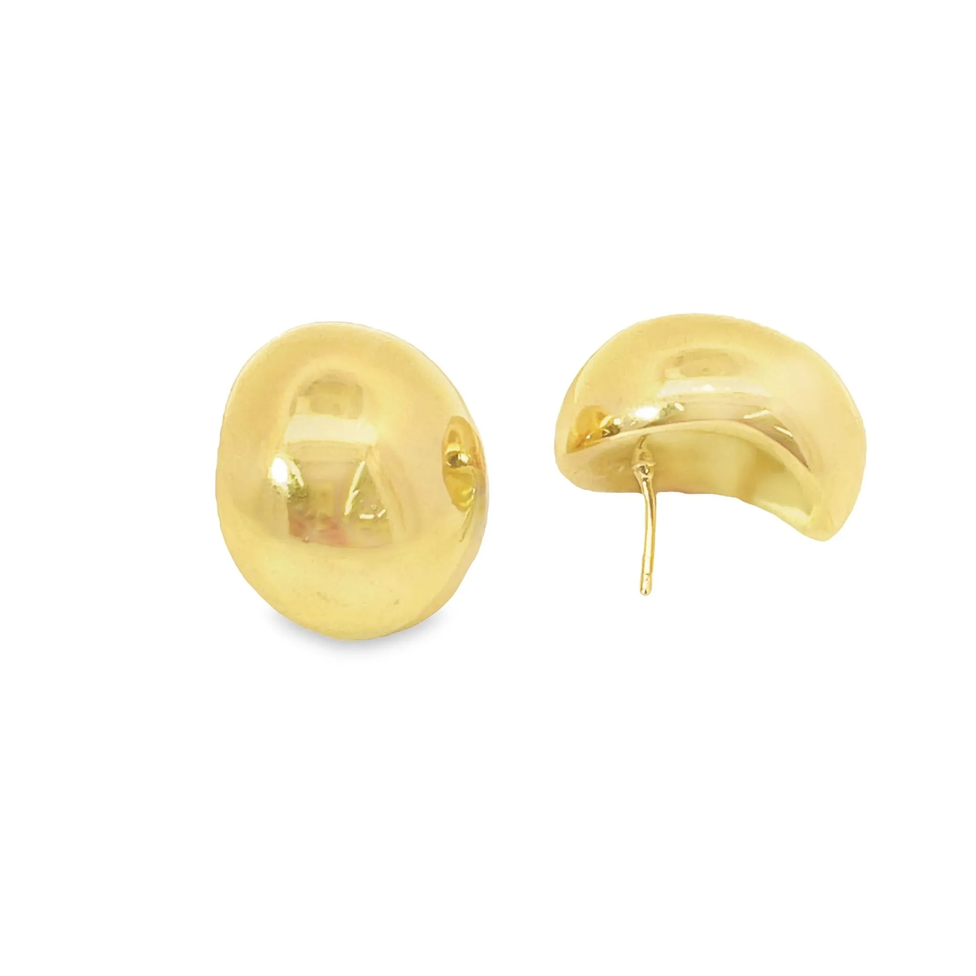 High End Exclusive Round Jumbo Dome Italian Design Stud Earrings(l502)