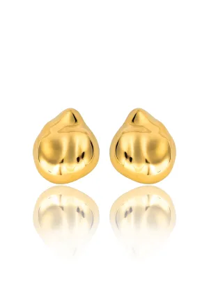 High End Exclusive Waffle Posterior Geometric Dome Earrings (L500)