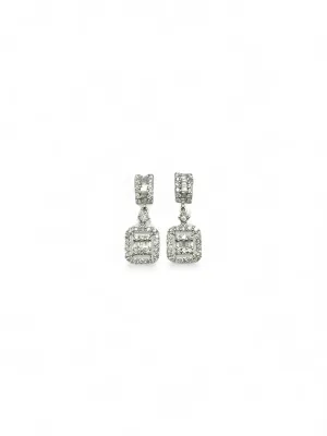 HK SETTING CONSORT DIAMOND EARRINGS WHITE GOLD