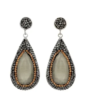 Jan Sale - Gem Drop Earrings ~ Smoky White