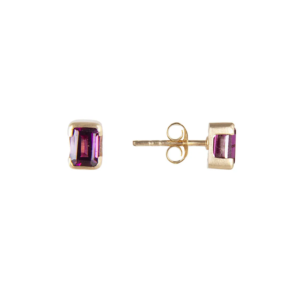 JANUARY BIRTHSTONE STUDS - RHODOLITE