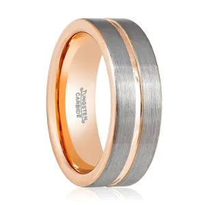 KASE | Tungsten Ring Rose Gold Groove