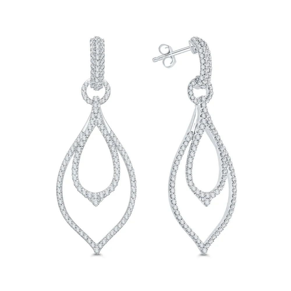 KATARINA 1 1/3 cttw Lab Grown Diamond Dangle Drop Earrings in 14k Gold